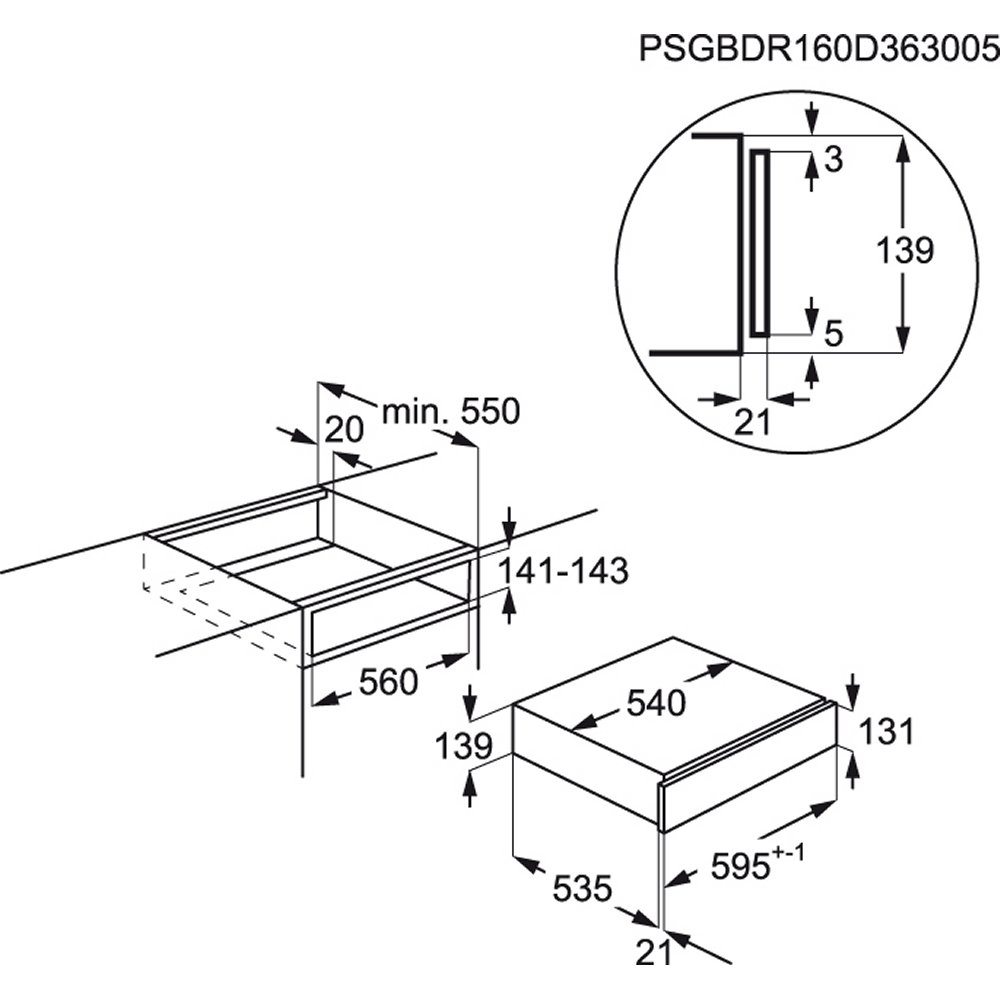 Aeg Kde911422m 14cm Handleless Warming Drawer Stainless Steel