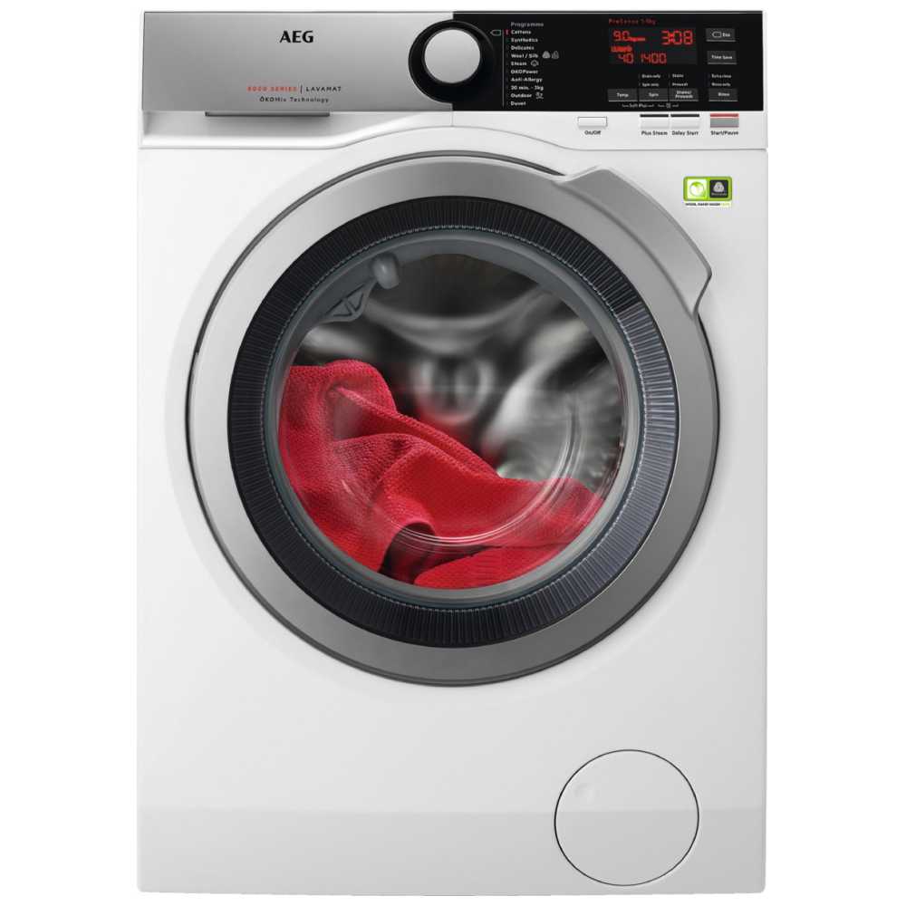 AEG L8FEE965R 9kg OKO Steam Washing Machine 1600rpm 8000 Series - WHITE