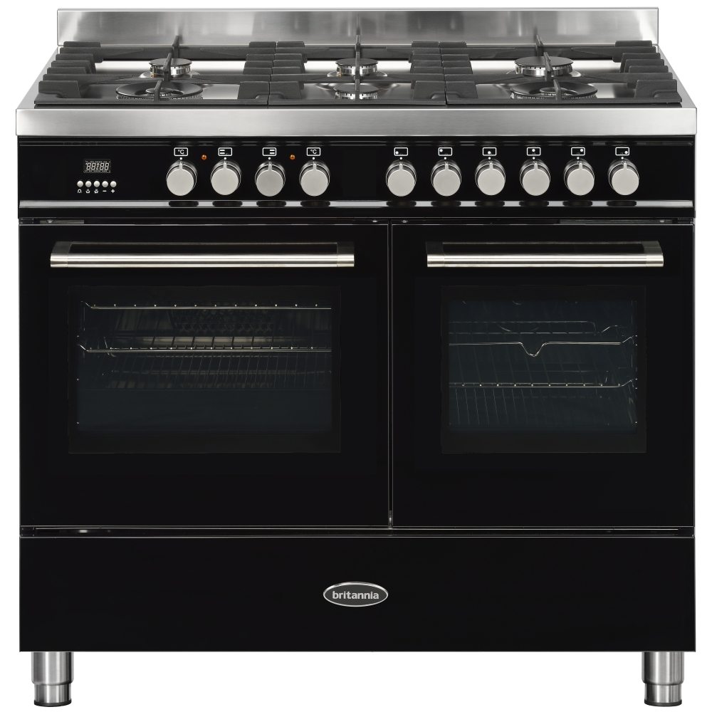 Britannia RC10TGQLK 100cm Q Line Dual Fuel Range Cooker BLACK
