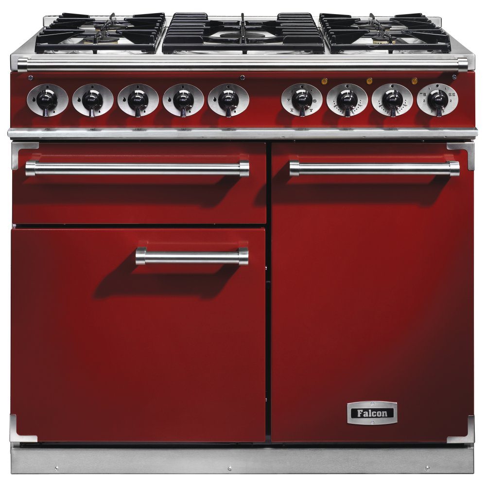 Falcon F1000DXDFRD/NM F1000 Deluxe Dual Fuel Range Cooker - RED