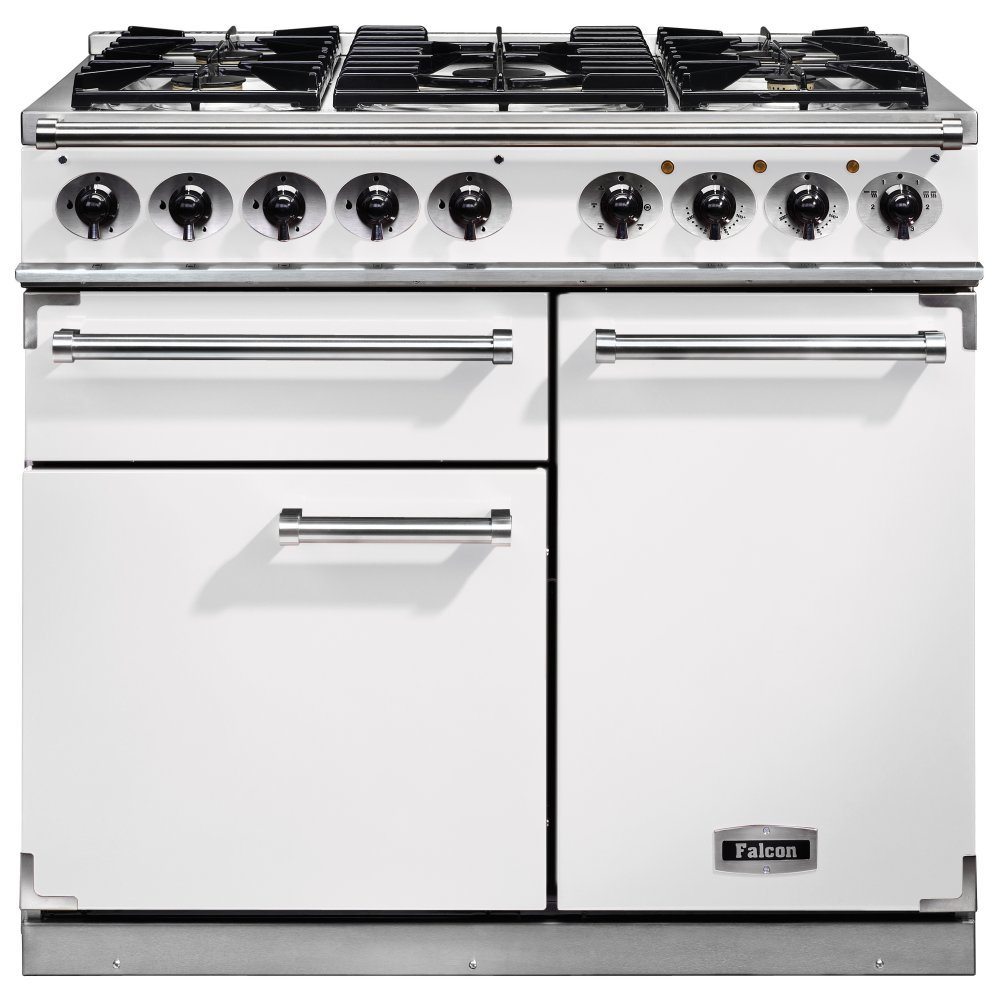Falcon F1000DXDFWH/NM F1000 Deluxe Dual Fuel Range Cooker - WHITE