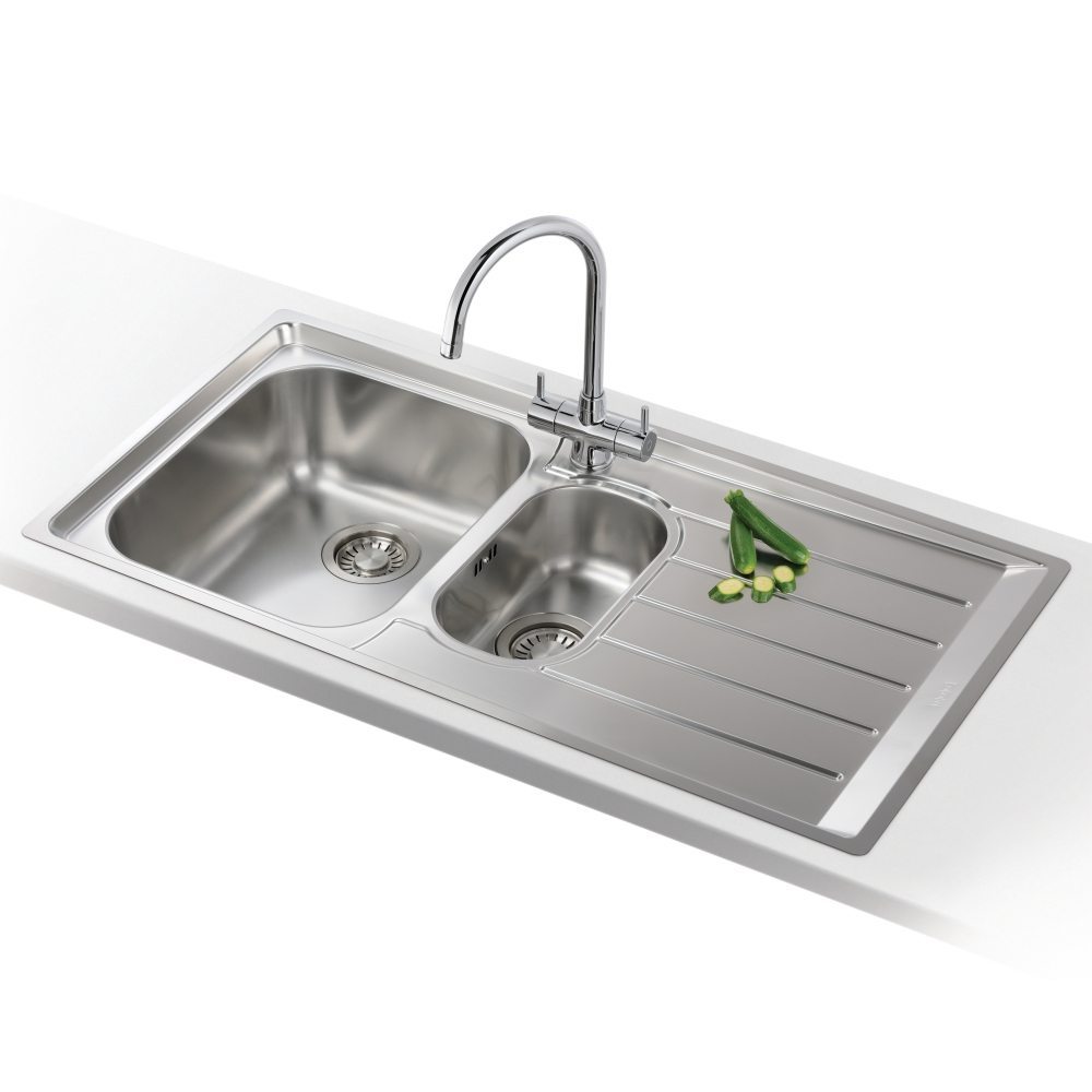 Franke Neptune Nex251 Rhd Neptune 1 5 Bowl Sink Right Hand Drainer Stainless Steel