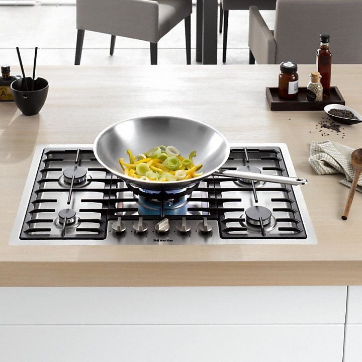 Miele KM2335 77cm Five Burner Flush Fit Gas Hob STAINLESS STEEL