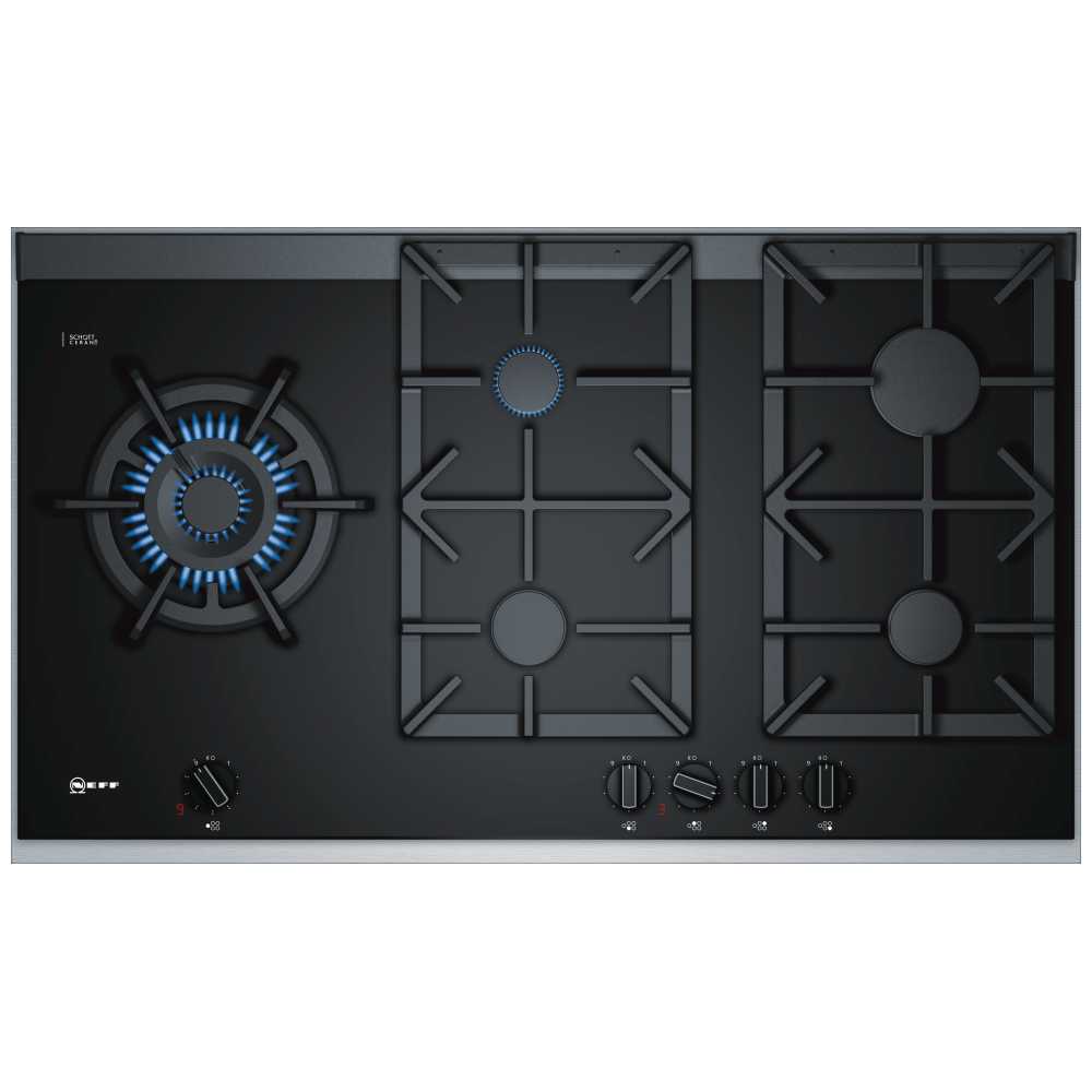 Neff T29TA79N0 90cm FlameSelect Gas On Glass Hob Steel Trim STAINLESS