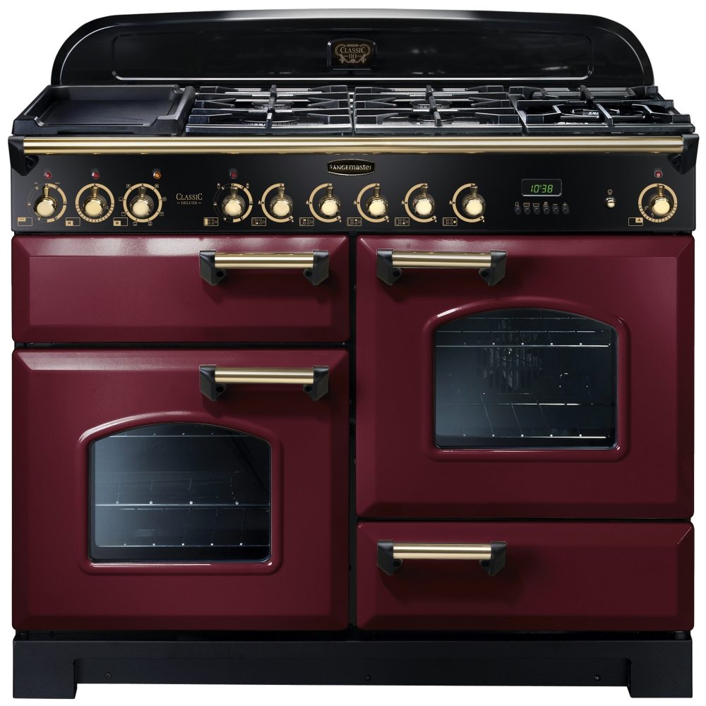 Rangemaster CDL110DFFCY/B Classic Deluxe 110cm Dual Fuel Range Cooker 84430 - CRANBERRY