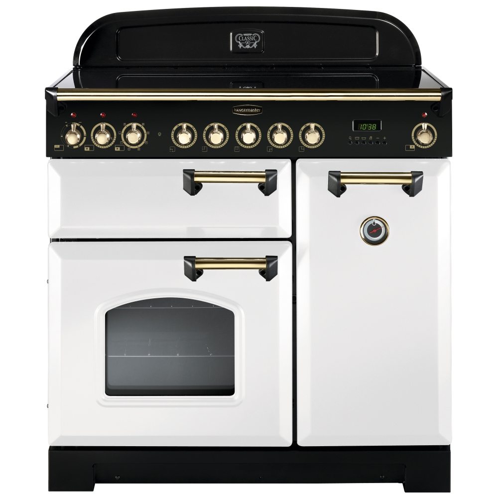 Rangemaster CDL90ECWH/B Classic Deluxe 90cm Ceramic Range Cooker 114280