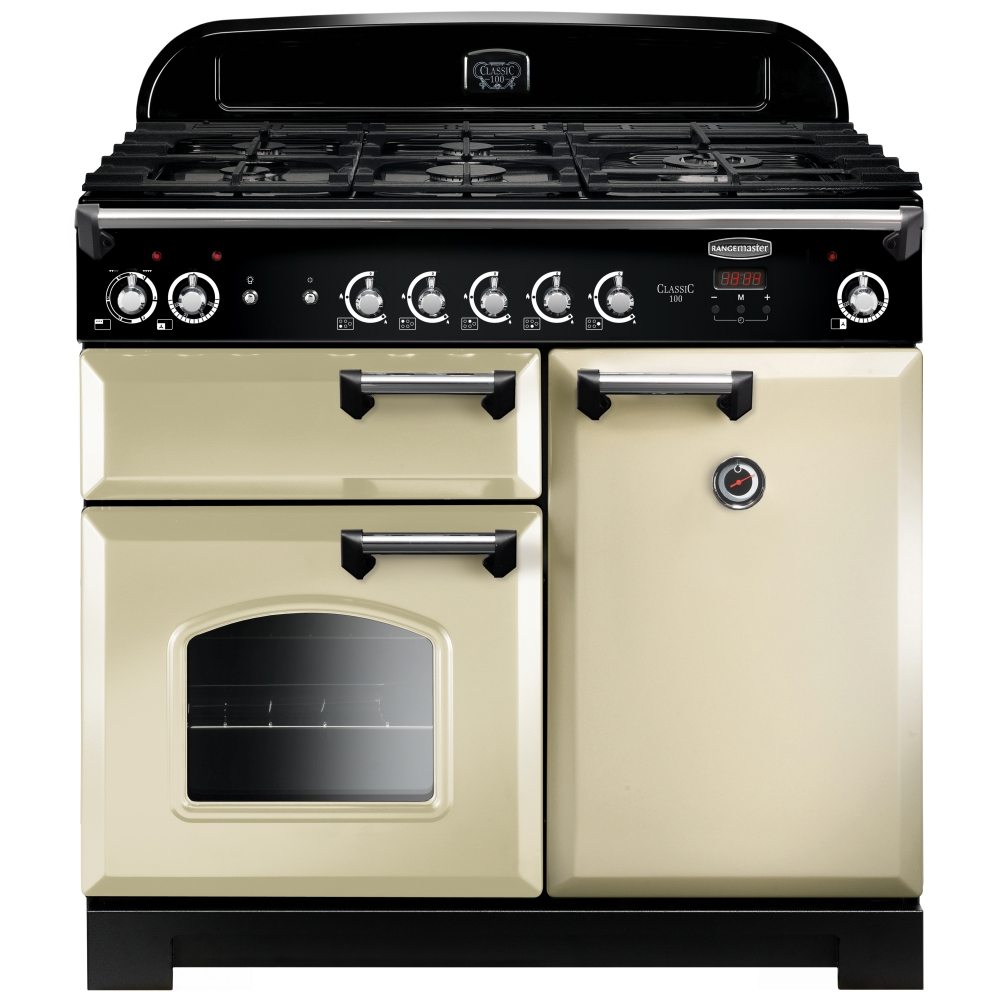 Rangemaster CLA100DFFCRC Classic 100cm Dual Fuel Range Cooker 116890 - CREAM