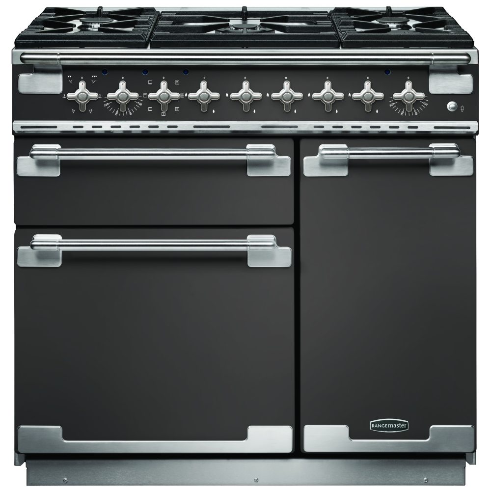 Rangemaster ELS90DFFSL Elise 90cm Dual Fuel Range Cooker 108470 - SLATE