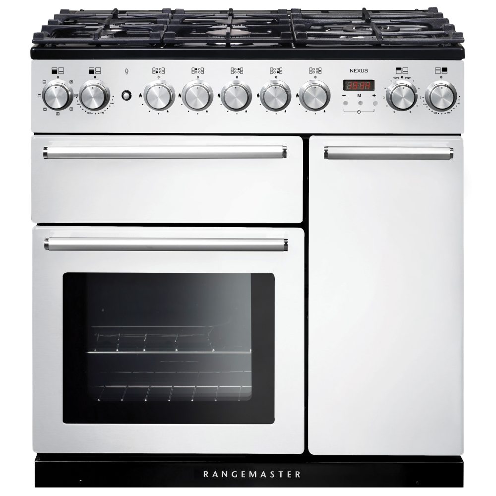 Rangemaster NEX90DFFWH/C Nexus 90cm Dual Fuel Range Cooker 106140 - WHITE