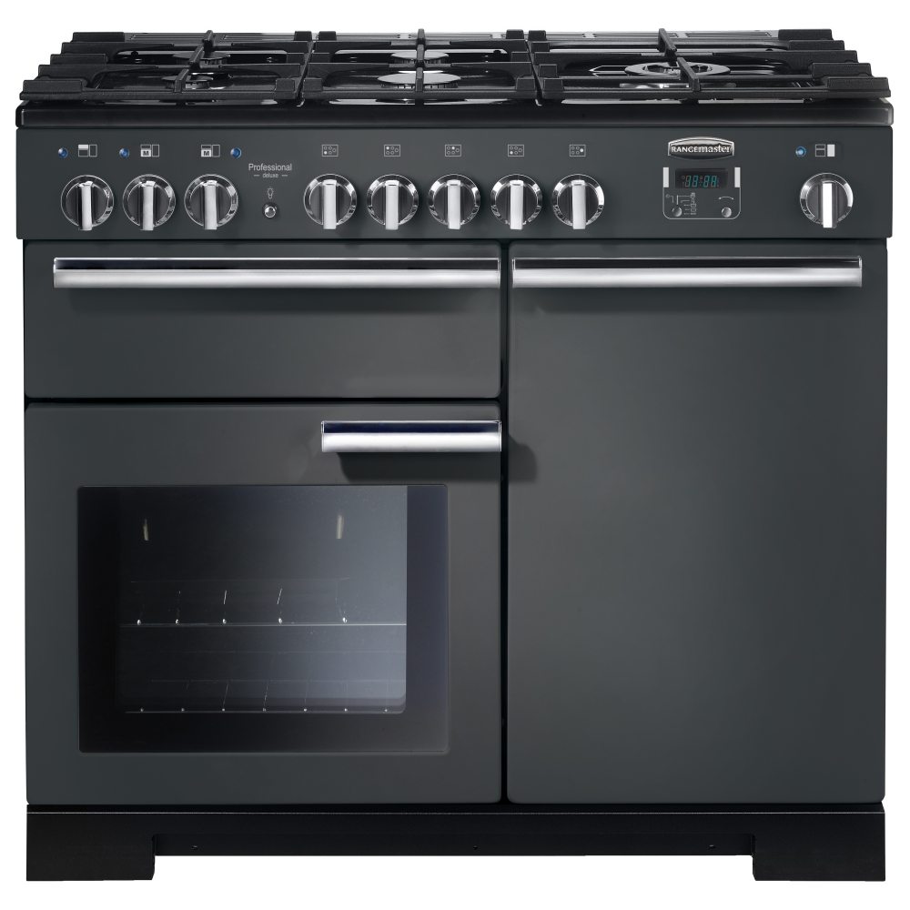 Rangemaster PDL100DFFSL/C Professional Deluxe 100cm Dual Fuel Range Cooker 105930 - SLATE