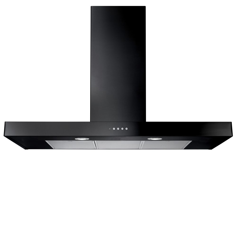 Rangemaster UNBHDS90BL 90cm Flat Chimney Hood – BLACK