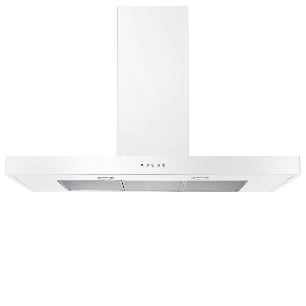Rangemaster UNBHDS100WH 100cm Flat Chimney Hood - WHITE