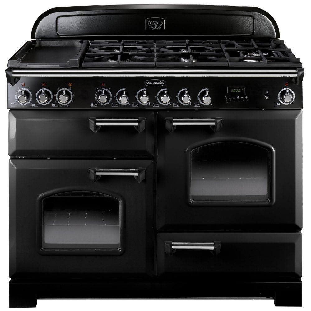 Rangemaster CDL110DFFBL/C Classic Deluxe 110cm Dual Fuel Range Cooker 79780 - BLACK