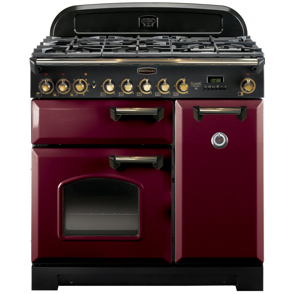 Rangemaster CDL90DFFCY/B Classic Deluxe 90cm Dual Fuel Range Cooker 84490 - CRANBERRY
