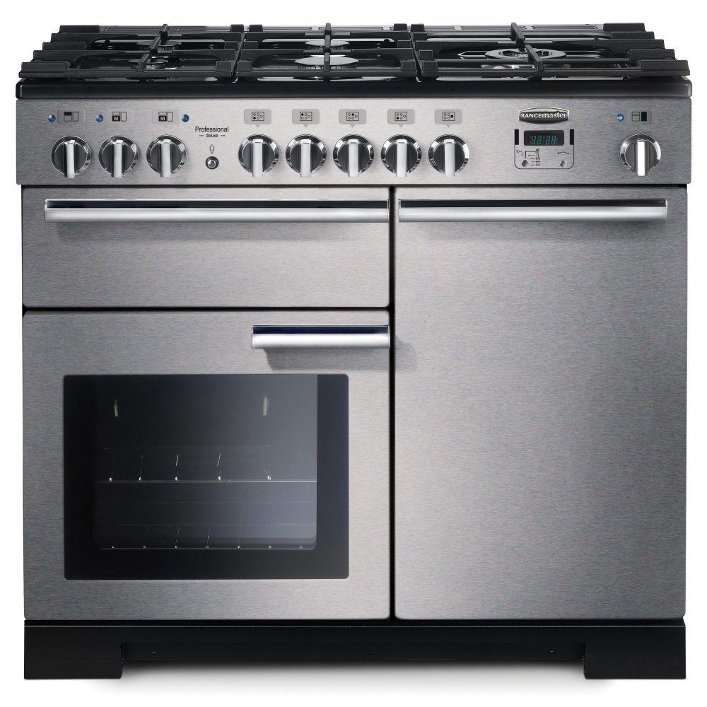 Rangemaster PDL100DFFSS/C Professional Deluxe 100cm Dual Fuel Range Cooker 97550 - STAINLESS STEEL
