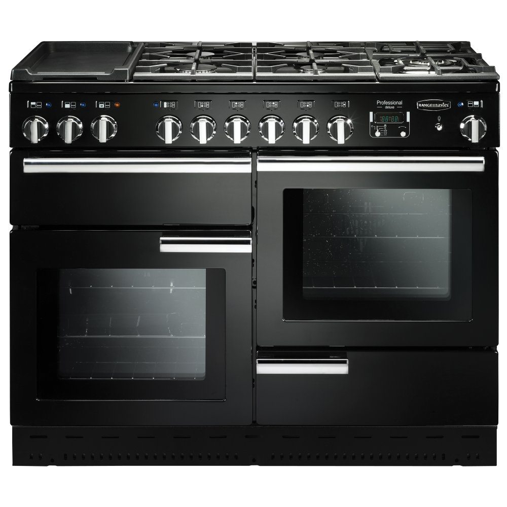 Rangemaster PDL110DFFGB/C Professional Deluxe 110cm Dual Fuel Range Cooker 97520 - BLACK