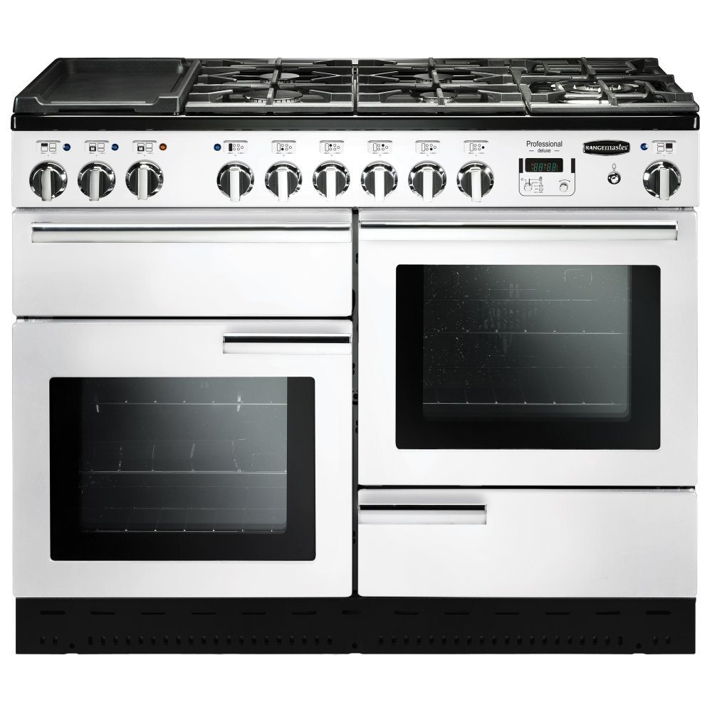 Rangemaster PDL110DFFWH/C Professional Deluxe 110cm Dual Fuel Range Cooker 98940 - WHITE