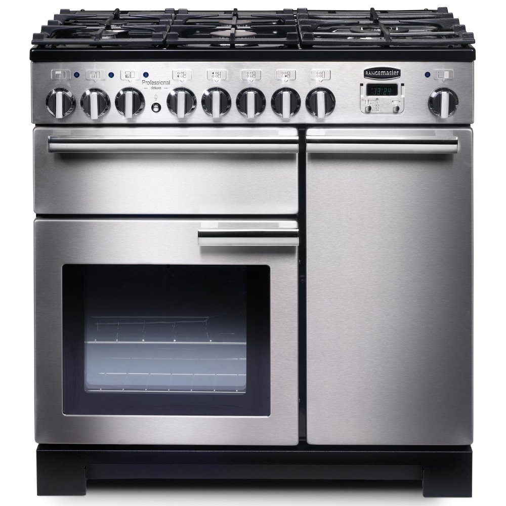 Rangemaster PDL90DFFSS/C Professional Deluxe 90cm Dual Fuel Range Cooker 97590 - STAINLESS STEEL