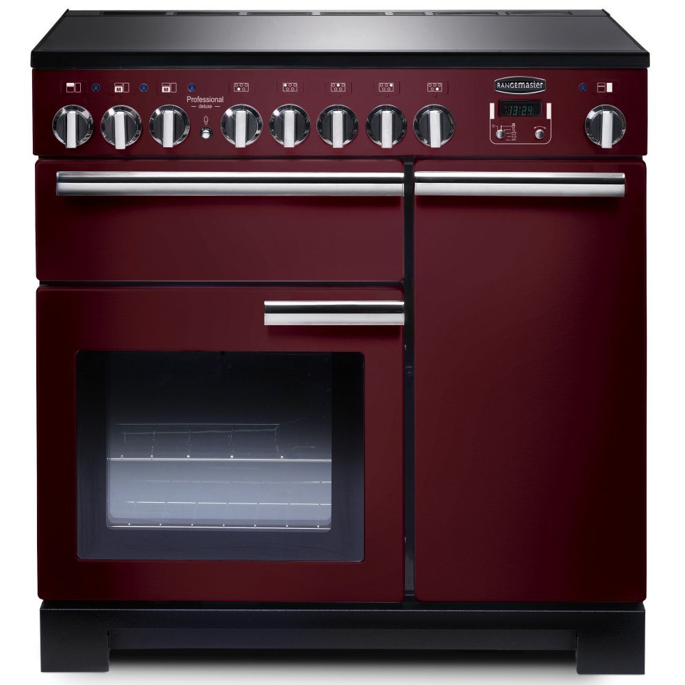 Rangemaster PDL90EICY/C Professional Deluxe 90cm Induction Range Cooker 97890 - CRANBERRY
