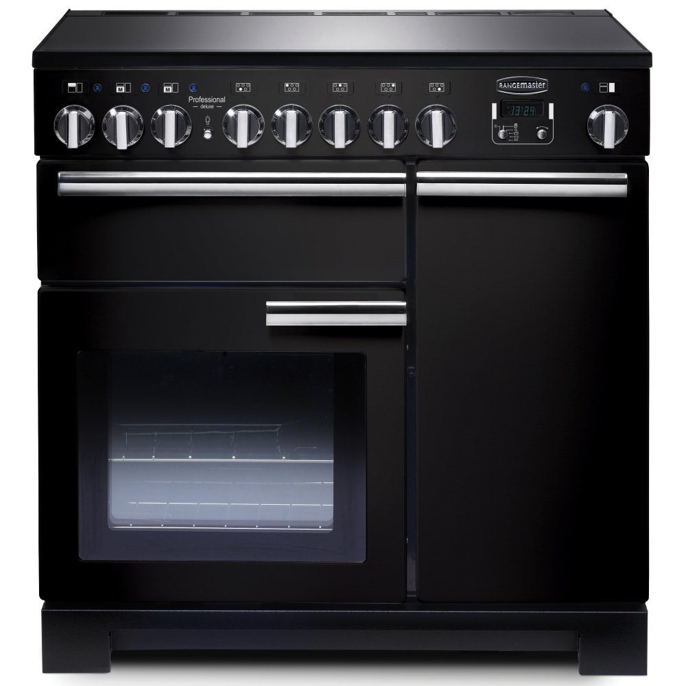 Rangemaster PDL90EIGB/C Professional Deluxe 90cm Induction Range Cooker 97870 - BLACK