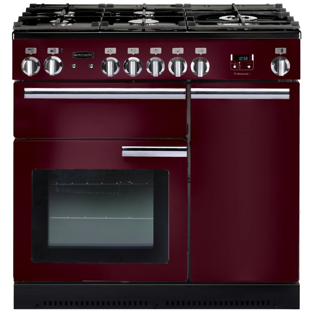 Rangemaster PROP90DFFCY/C Professional Plus 90cm Dual Fuel Range Cooker 91640 - CRANBERRY