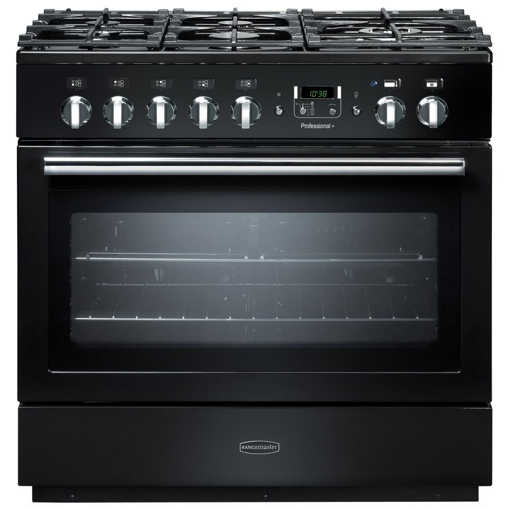Rangemaster PROP90FXDFFGB/C Professional Plus FX 90cm Dual Fuel Range Cooker 91130 - BLACK