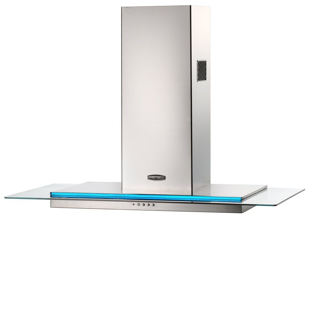 Rangemaster RMHDT100SS 100cm Toledo Flat Glass Chimney Hood - STAINLESS STEEL