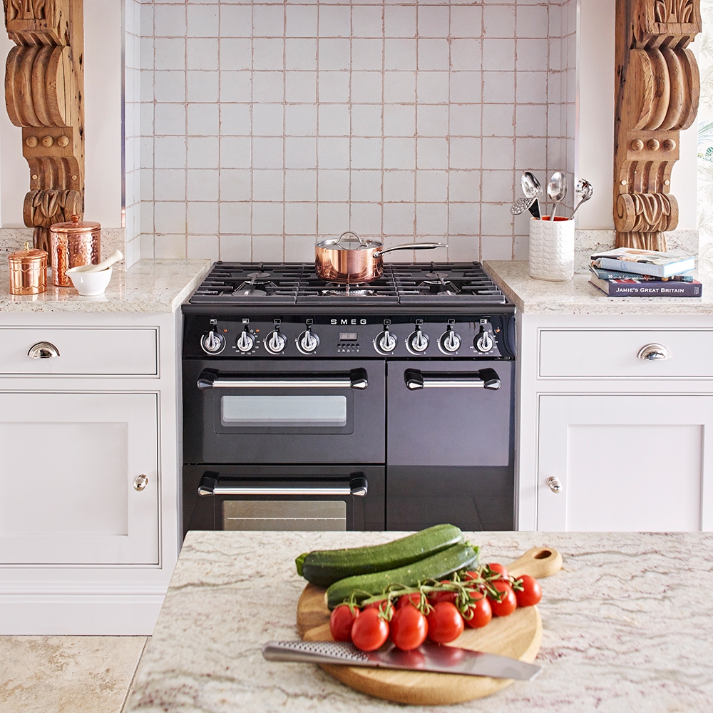Smeg BU93BL 90cm Burghley Dual Fuel Range Cooker - BLACK ...