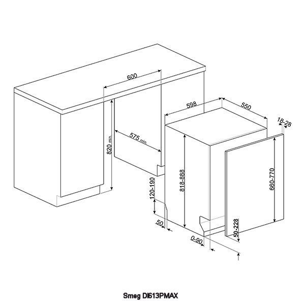 Smeg DI613PMAX 60cm Fully Integrated Maxi Height Dishwasher Appliance