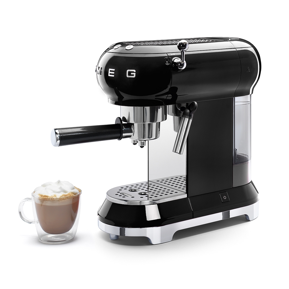 Smeg ECF01BLUK Freestanding Retro Espresso Coffee Machine BLACK