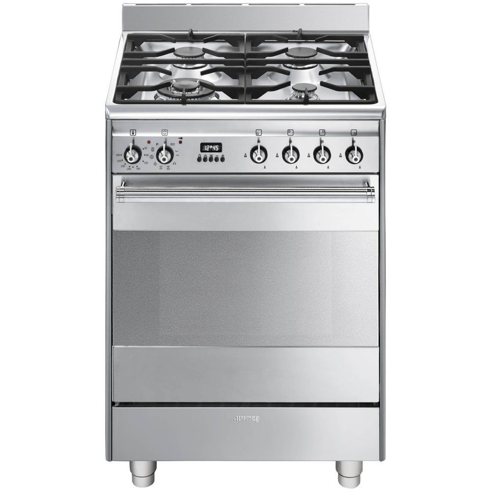 Smeg SUK61PX8 60cm Concert Freestanding Pyrolytic Dual Fuel Cooker - STAINLESS STEEL