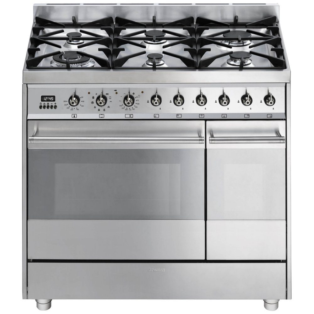 Smeg SY92PX8 90cm Symphony Dual Fuel Pyrolytic Range Cooker STAINLESS