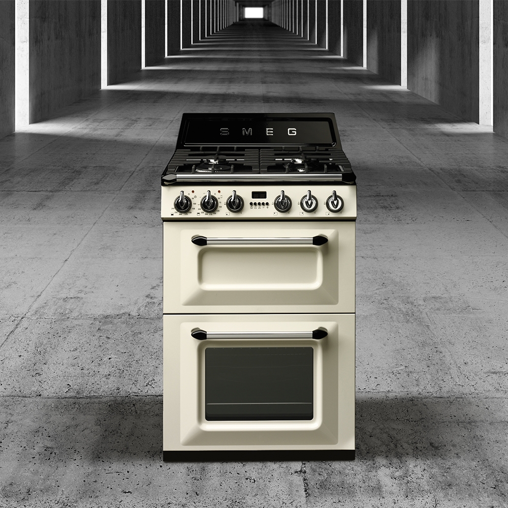 Smeg TR62P 60cm Victoria Freestanding Dual Fuel Cooker CREAM