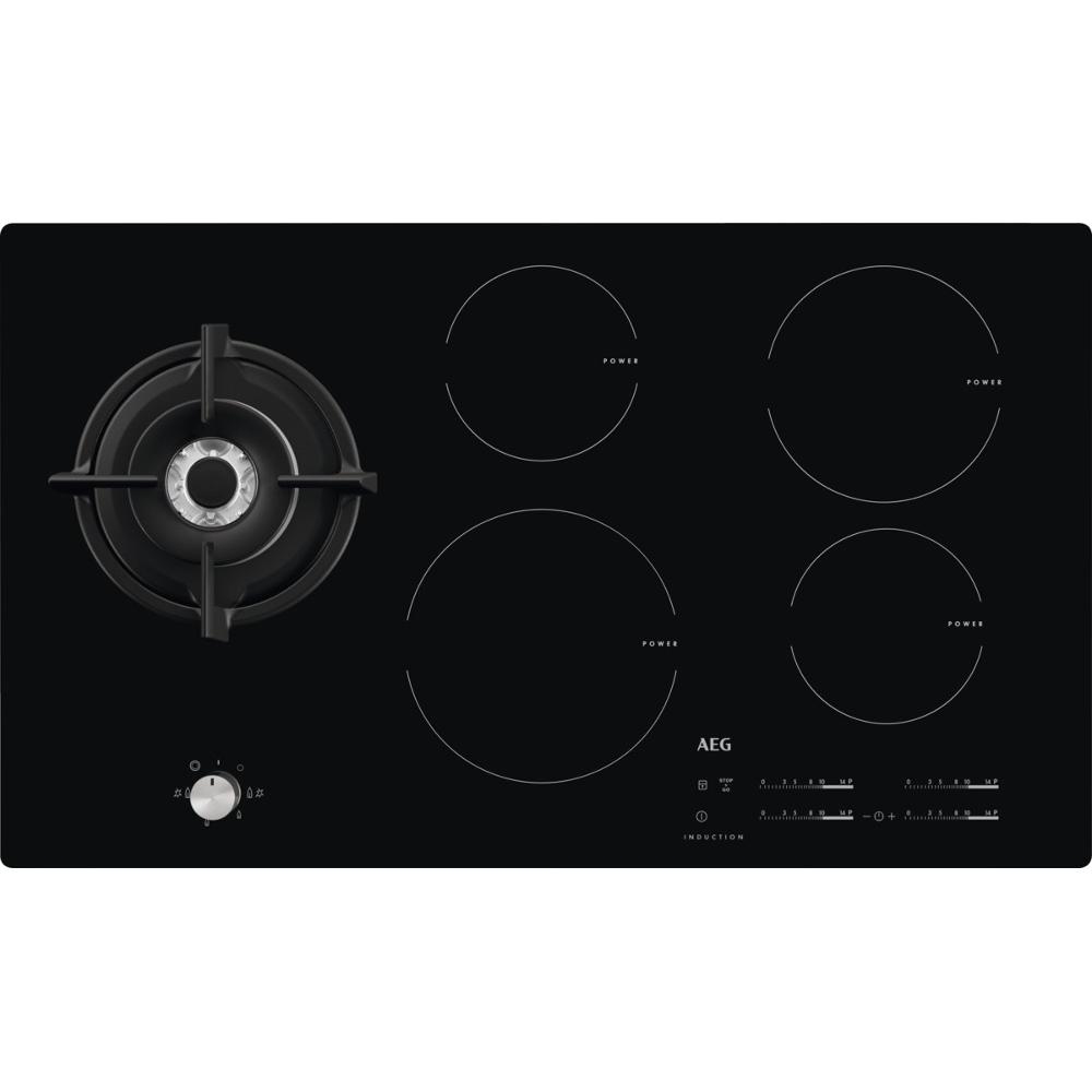 Aeg Hd955100nb 88cm Mixed Induction And Gas Hob Black