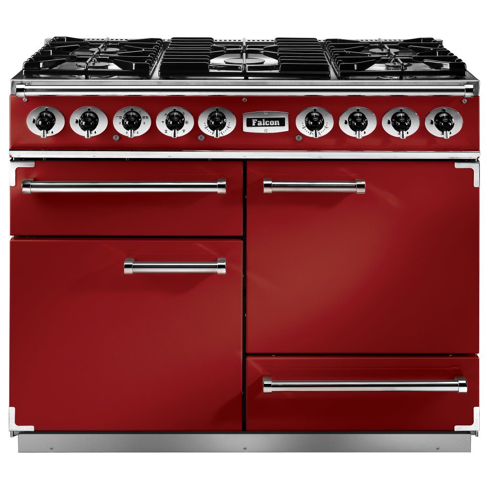 Falcon F1092DXDFRD/NM 1092 Deluxe Dual Fuel Range Cooker - RED