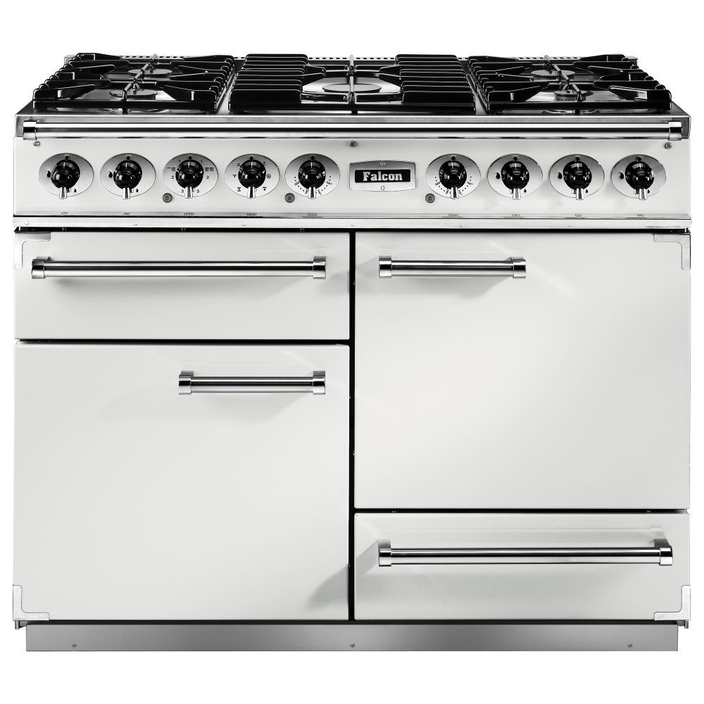 Falcon F1092DXDFWH/NM 1092 Deluxe Dual Fuel Range Cooker - WHITE