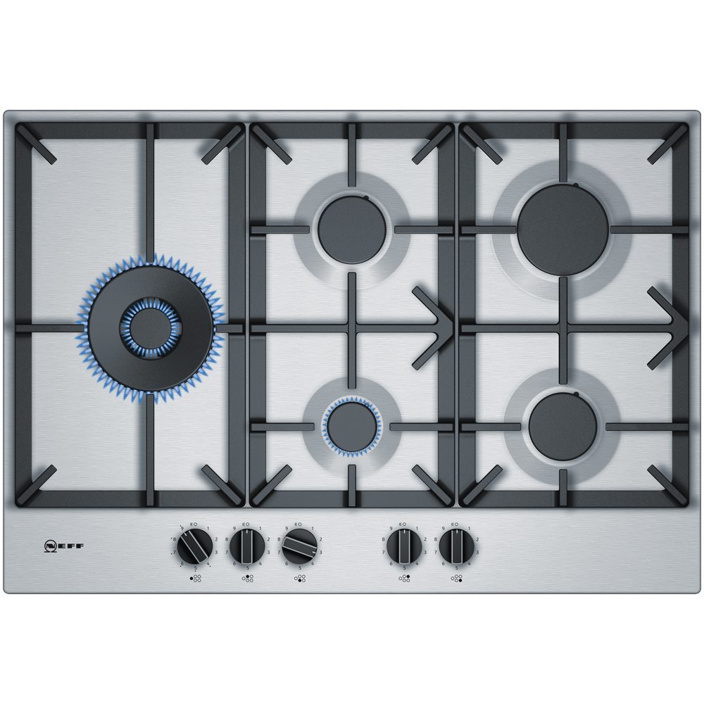 Neff T27ds79n0 75cm 5 Burner Flameselect Gas Hob Stainless Steel