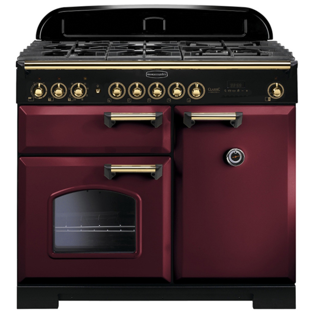 Rangemaster CDL100DFFCY/B Classic Deluxe 100cm Dual Fuel Range Cooker 115560 - CRANBERRY