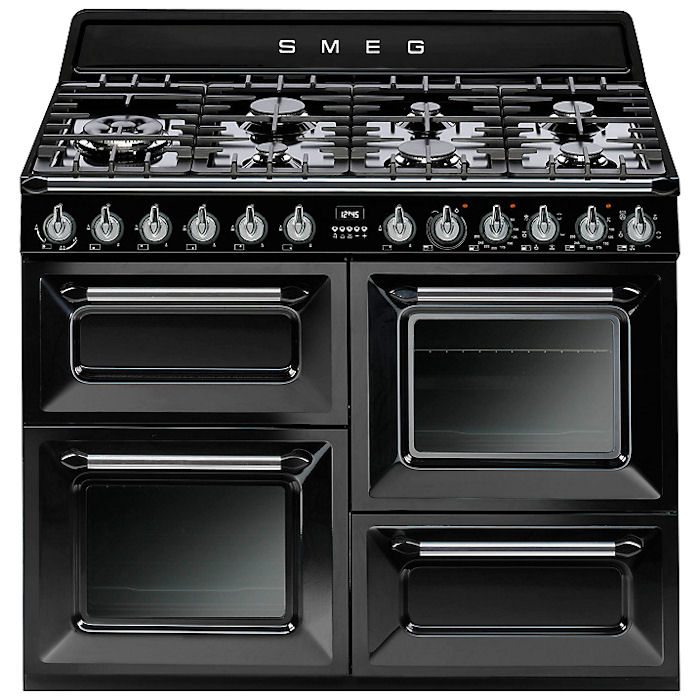 Smeg TR4110BL1 110cm Victoria Dual Fuel Range Cooker - BLACK