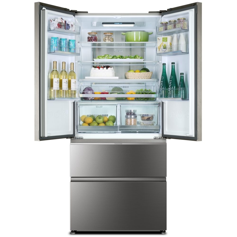 Haier HB18FGSAAA French Style Four Door Fridge Freezer Non Ice & Water ...