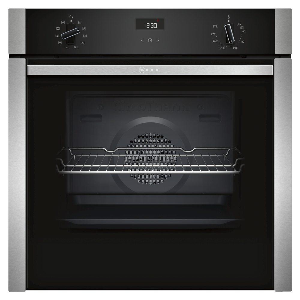 Neff B3ace4hn0b N50 Circotherm Single Oven Slideaway Door Stainless Steel