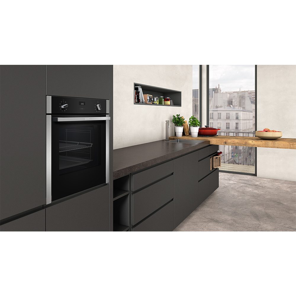Neff B3ace4hn0b N50 Circotherm Single Oven Slideaway Door Stainless Steel