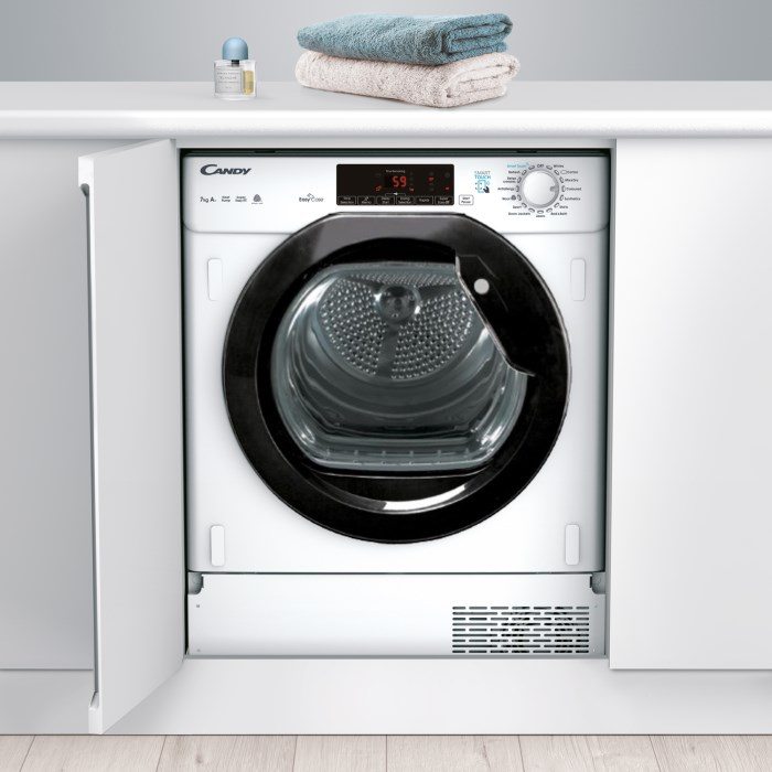 Candy CTDBH7A1TBE 7kg Integrated Heat Pump Condenser Tumble Dryer WHITE Appliance City