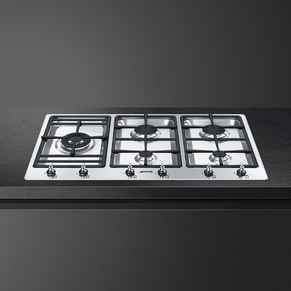 Smeg Ps906 5 90cm Classic Ultra Low Profile 5 Burner Gas Hob