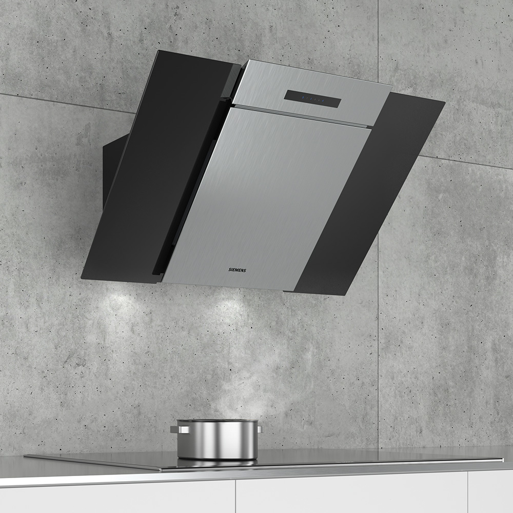 Siemens LC87KBM60B IQ300 80cm Angled Chimney Hood BLACK Appliance City