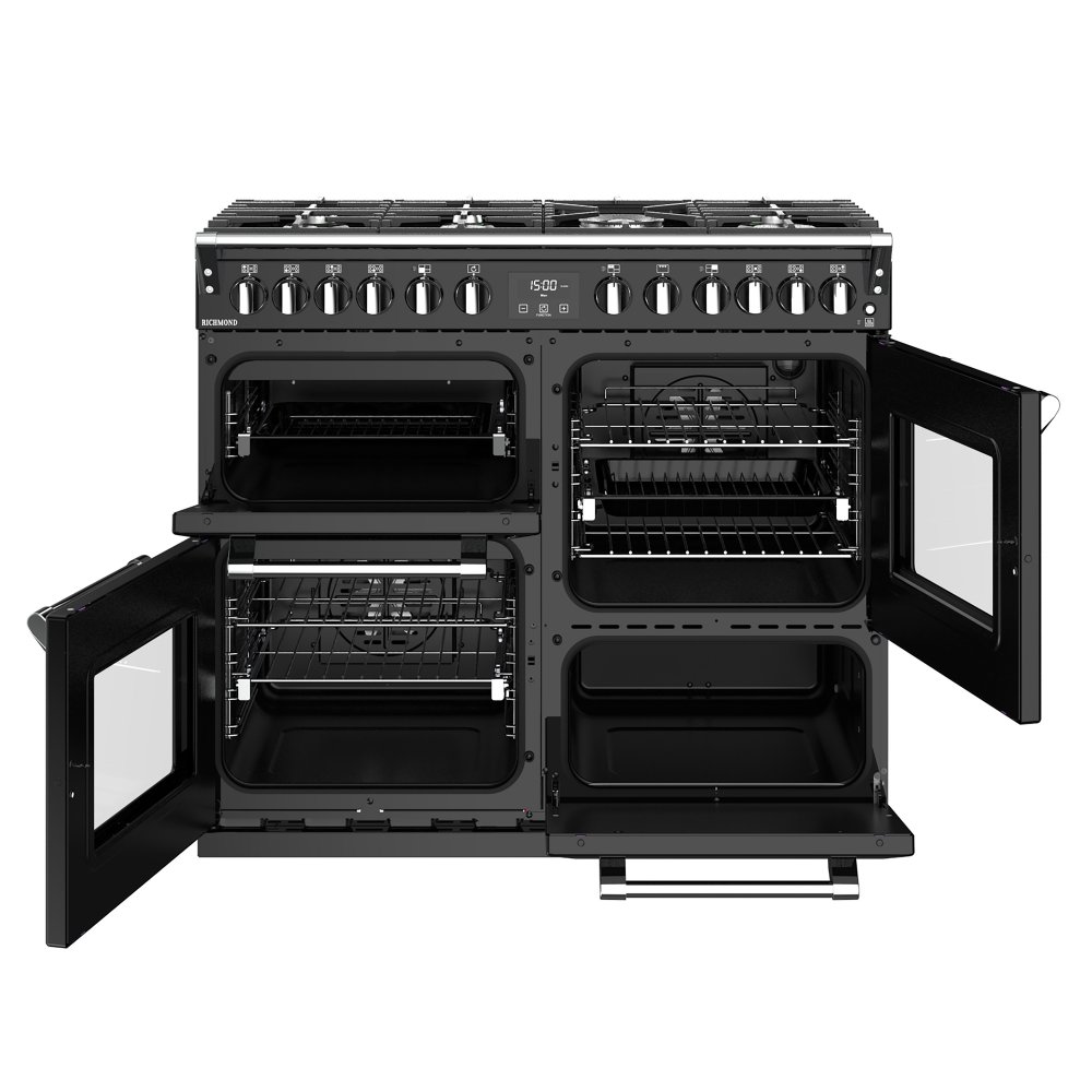 Stoves RICHMOND S1000DFBK 4451 Richmond 1000mm Dual Fuel Cooker BLACK
