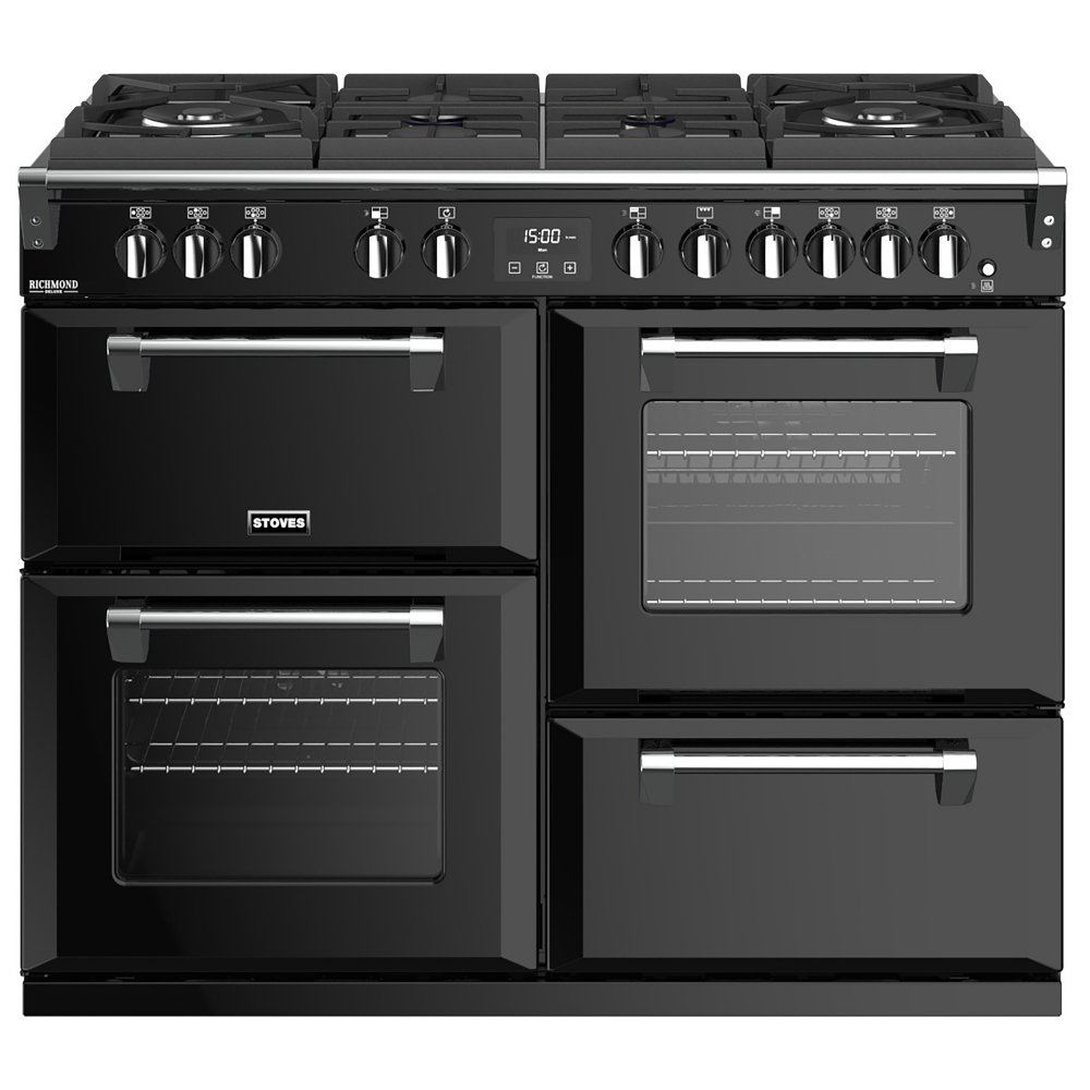 Stoves RICHMOND DX S1100DFGTGBK 4919 Richmond Deluxe 110cm Gas On Glass