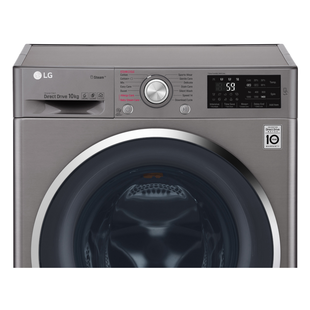LG F4J6YJS2 10kg Direct Drive Steam Washing Machine 1400rpm - GRAPHITE ...