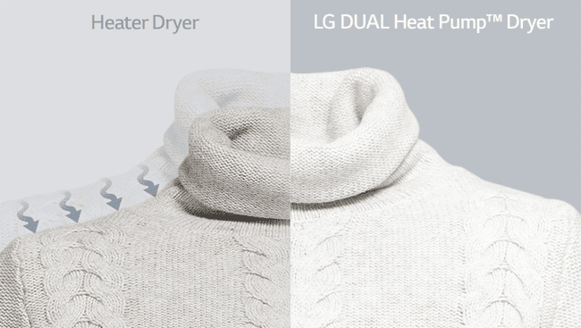 An excellent feature on LG laundry appliances is the DUAL inverter heat pump, typically found in LG tumble dryers. They can reduce damage of sports wear, knits and lingerie.