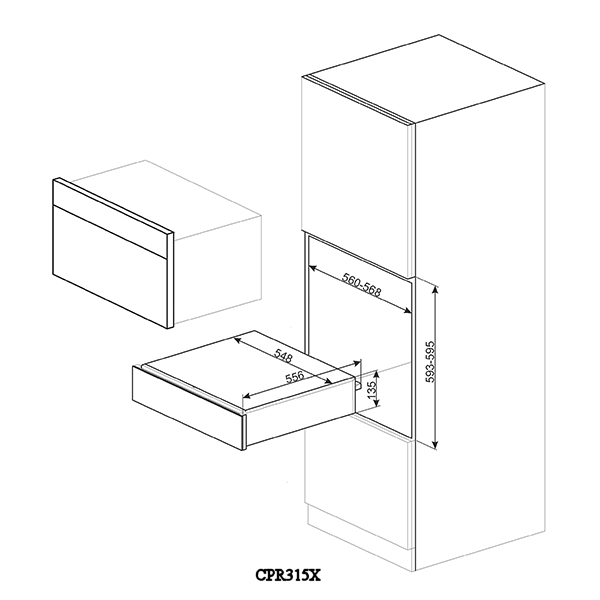 Smeg CPR315X 15cm Classic Warming Drawer STAINLESS STEEL Appliance City